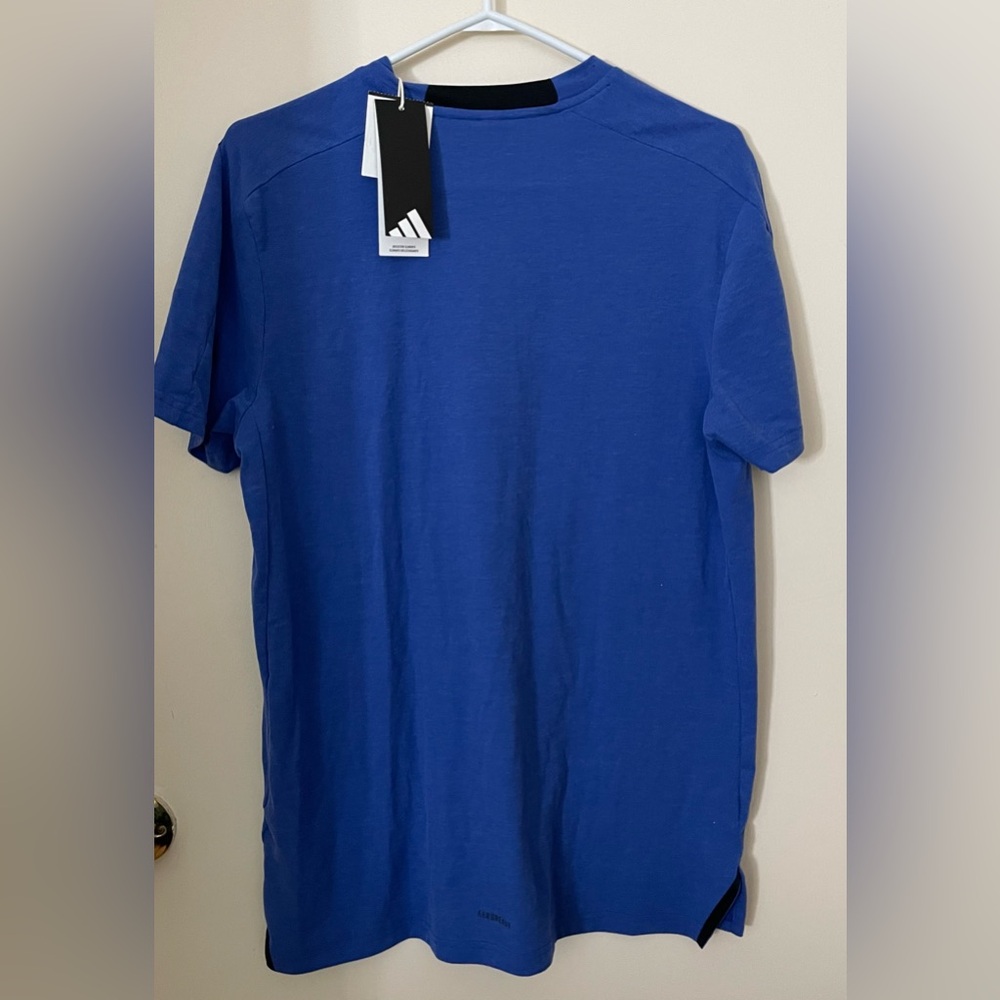 Sz M Adidas Men's Blue Performance t Shirt with adidas logo - Picture 7 of 13
